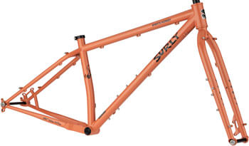 Surly Karate Monkey Frameset - 27.5", Steel, Peach Salmon Sundae, Small