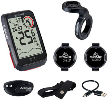 Sigma ROX 4.0 GPS Bike Computer with Sensor Set - Wireless, Rechargeable, Black