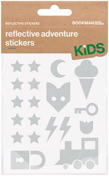 Bookman Reflective  Sticker Pack - Adventure Kid's, Assorted Shapes, White