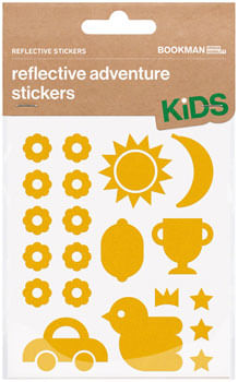 Bookman Reflective  Sticker Pack - Adventure Kid's, Assorted Shapes, Yellow