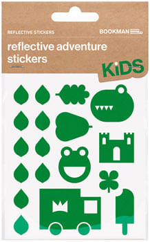 Bookman Reflective  Sticker Pack - Adventure Kid's, Assorted Shapes, Green