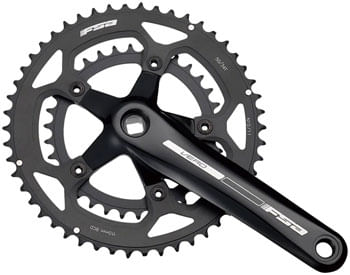 Full Speed Ahead Vero Compact Crankset - 170mm, 9-Speed, 50/34t, 110 BCD, Square Taper JIS Spindle Interface, Black