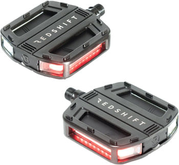 Redshift Arclight Flat Pedals with Lights - Aluminum, 9/16", Black