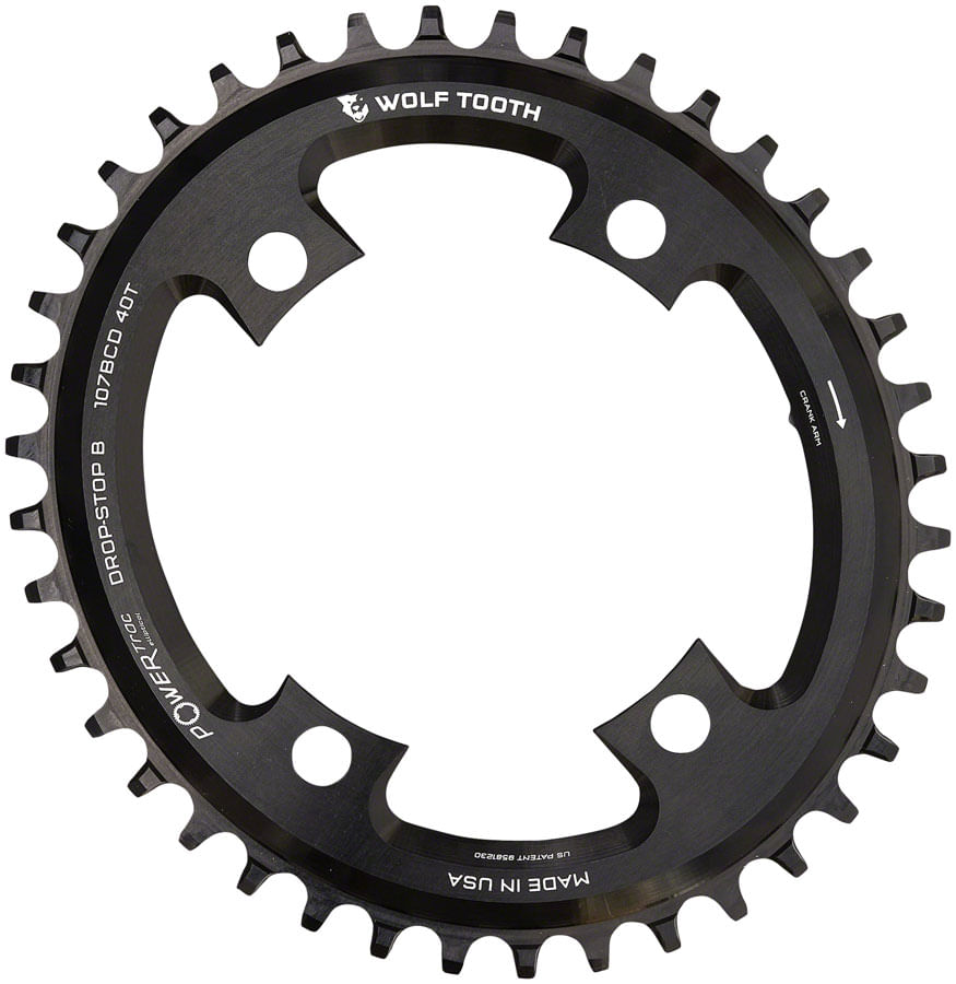 Wolf Tooth Elliptical 107 BCD Chainring - 38t, Compatible with