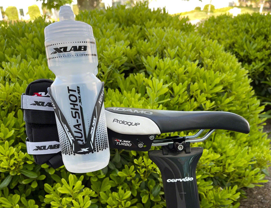 XLAB Turbo Wing w/ Xenon Cages Saddle Mounted Dual Water Bottle