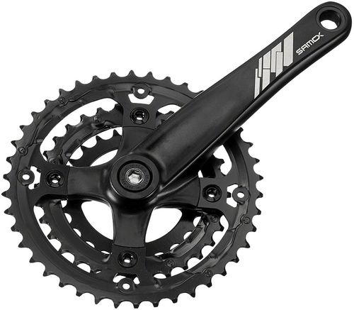 Samox AF26 Crankset - 170mm, 10-Speed, 44/32/22t, 104/64 BCD, JIS Square Taper Spindle Interface, Spindle Bolts Sold Separate, Black