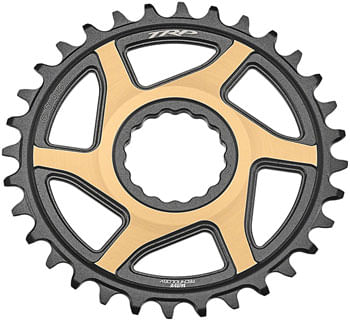 TRP CR-M9050 Boost Direct Mount Chainring - 30t, 12-Speed, CINCH Mount, 3mm Offset, 7075-T6 Aluminum, Sandblasted Black/Gold
