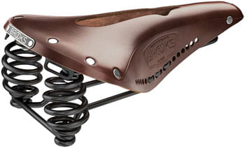 Brooks Flyer Saddle - Steel, Antique Brown, Carved