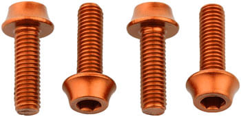Wolf Tooth Water Bottle Cage Bolts - Set/4, Aluminum, Orange