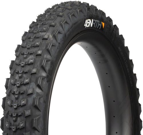 45NRTH Dillinger 4 Tire - 27.5 x 4.0, Tubeless, Folding, Black, 120 TPI, 168 Large Concave Carbide Aluminum Studs