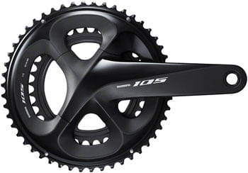 Shimano 105 FC-R7000 Crankset - 165mm, 11-Speed, W/O Rings, 110 BCD, Hollowtech Crank Arms, Hollowtech II Spindle Interface, Black