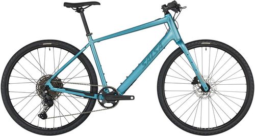 Salsa Confluence Flat Bar Cues 11 Ebike - 700c, Aluminum, Dark Cyan, X-Small