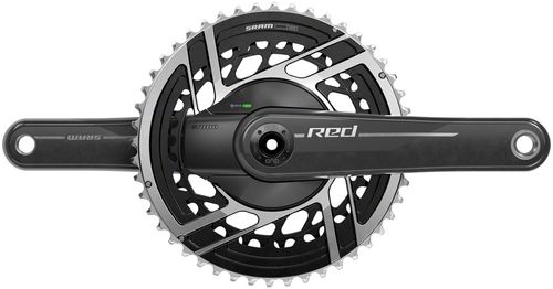 SRAM RED AXS Power Meter Crankset - 165mm, 2x 12-Speed, 46/33t, 8-Bolt Direct Mount, DUB Spindle Interface, Natural Carbon, E1