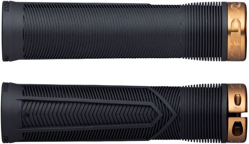 RaceFace Chester Grips - Lock-On, Black/Kashmoney Gold, 34mm