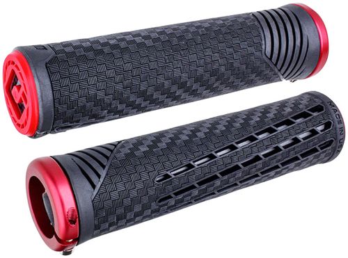 ODI CF V2.1 Grips - Black/Red/Red, Lock-On