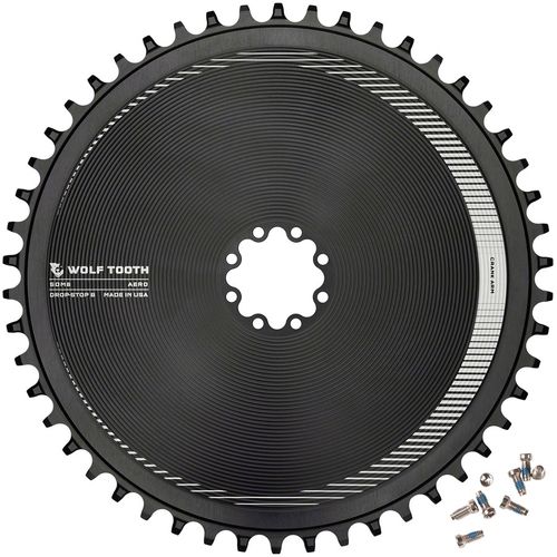 Wolf Tooth Aero Direct Mount Chainring - 52t, Direct Mount SRAM 8-Bolt, Drop-Stop B, Black