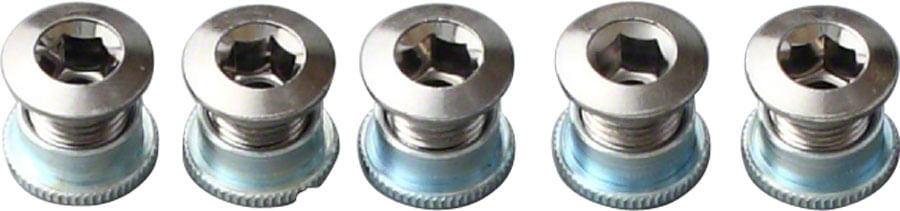 Sugino 75 Track Chainring Bolt/Nut Set of 5: Chromed Steel | FastStore PDP