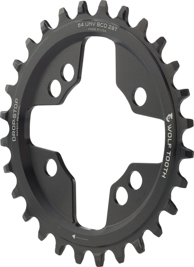 Wolf Tooth 64 BCD Chainring - 28t, 64 BCD, Universal Mount, Drop-Stop A ...