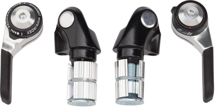 microSHIFT Bar End Shifter Set, 9-Speed Road, Double/Triple