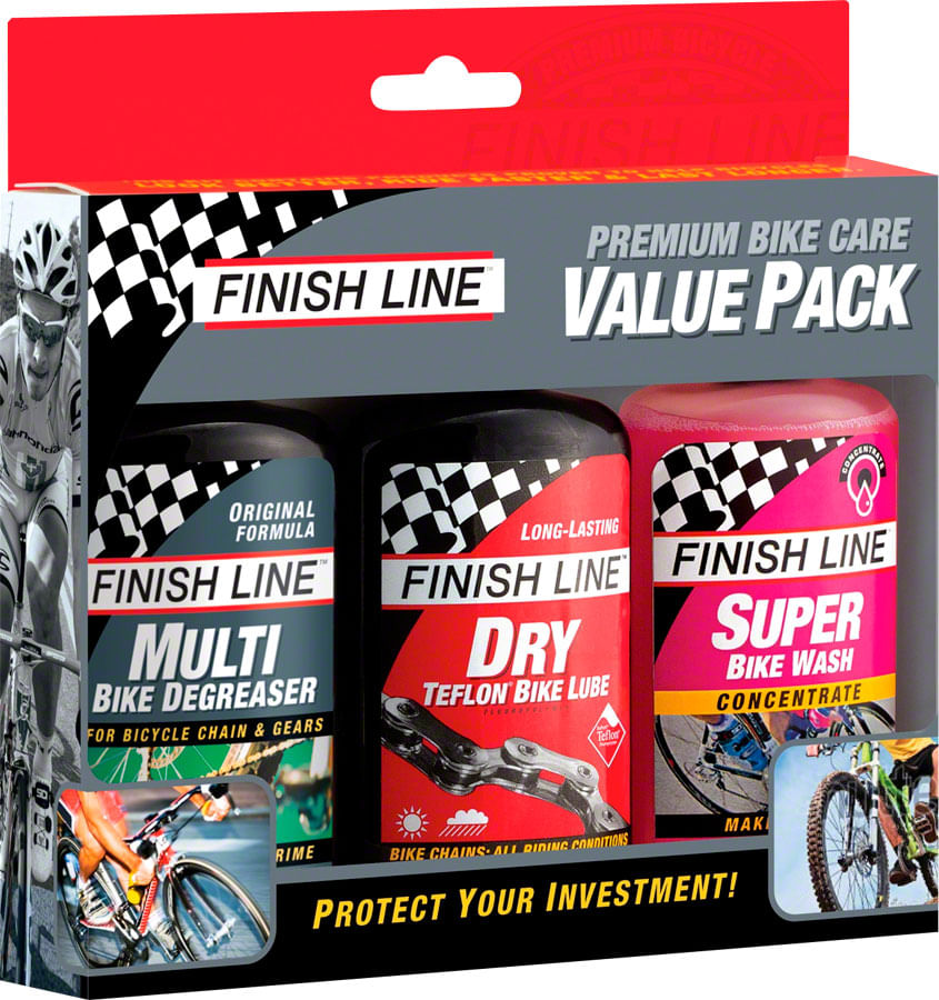 Finish Line Bike Care Value Pack, Includes DRY Chain Lubricant
