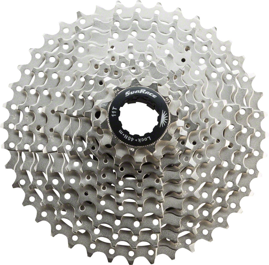 SunRaceサンレース●11-40Tカセットスプロケット10速●シマノ対応 SunRace MS3 Cassette - 10 Speed, 11-40t, Silver | FastStore PDP