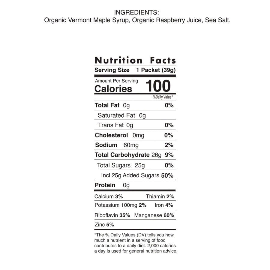 UnTapped Maple Syrup Energy Gel - Salted Raspberry, Box of 20 ...