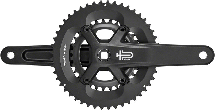 microSHIFT Sword Black 2x Crankset 175mm, 9-Speed, 48/31t, 110