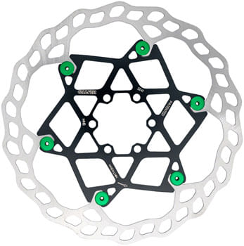 Galfer Floating Wave Disc Brake Rotor - 203mm x 2.0mm, 6-Bolt, Green