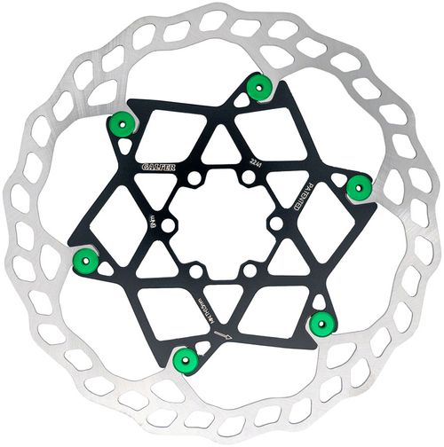 Galfer Floating Wave Disc Brake Rotor - 180mm x 2.0mm, 6-Bolt, Green