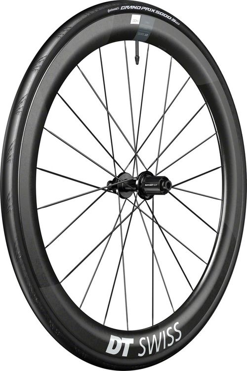 DT Swiss ARC 1400 DiCut 50 Rear Wheel - 700, 12 x 142mm, Center-Lock, HG11 Road/XDR, Ratchet EXP 36, Black, WTS w/Grand Prix 5000 STR Tire