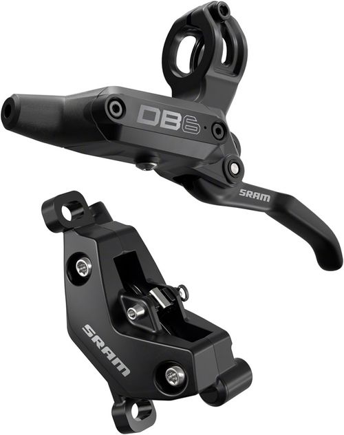 SRAM DB6 Disc Brake and Lever - Left, Front or Rear, 2000mm Hose, Post Mount, 4-Piston, Aluminum Lever, Diffusion Black, A1