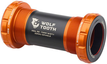 Wolf Tooth Bottom Bracket - English (BSA), 68/73mm, For 30mm Spindle, Orange