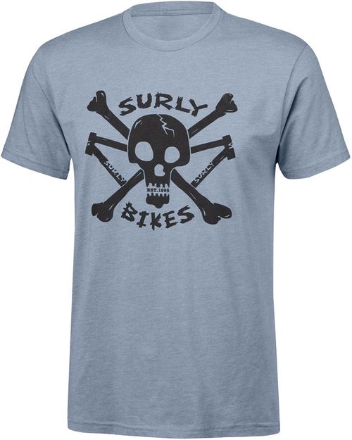 Surly Skullet Short Sleeve T-Shirt - Unisex, Slate Blue, Large