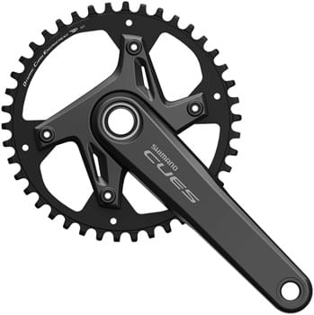 Shimano CUES FC-U6040-1 Crankset - 175mm, 9/10/11-Speed, 40t, Asymmetric 110 BCD, Hollowtech II Crankarms, Black