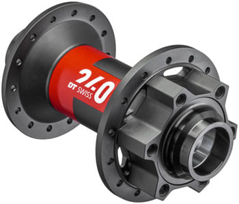 DT Swiss 240 Front Hub - 20 x 110mm DH Boost, 6-Bolt, Black/Red, 32H