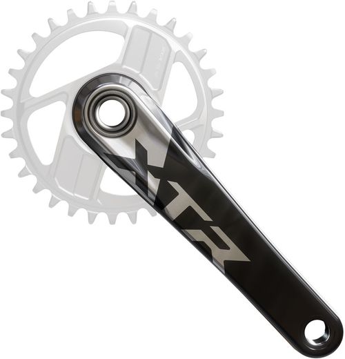Shimano XTR FC-9200 XC Crankset - 165mm, 12-Speed, 1x, Direct Mount, Hollowtech II Hollow-Forged Crankarms, Black/Silver