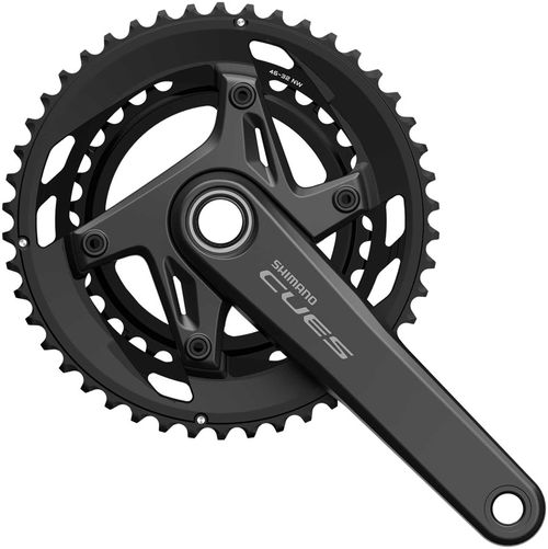 Shimano CUES FC-U6040-2 Crankset - 172.5mm, 9/10-Speed, 50/34t, Asymmetric 110 BCD, Hollowtech II Crankarms, Black