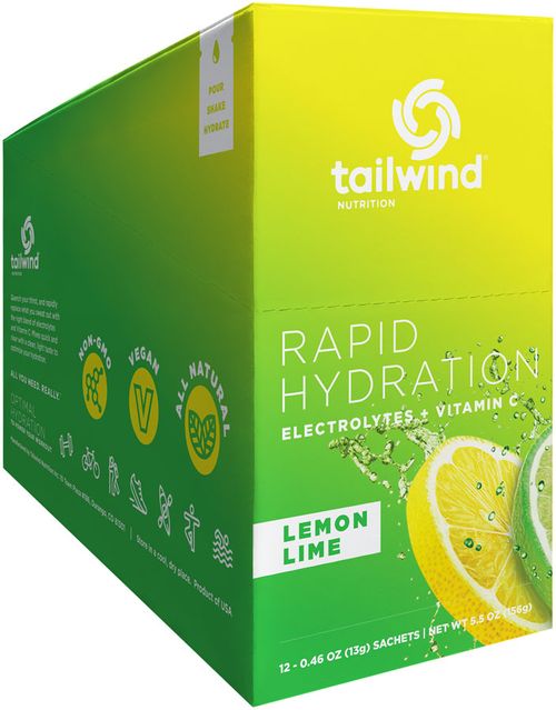Tailwind Rapid Hydration Lemon Lime/Box of 12 Single Servings