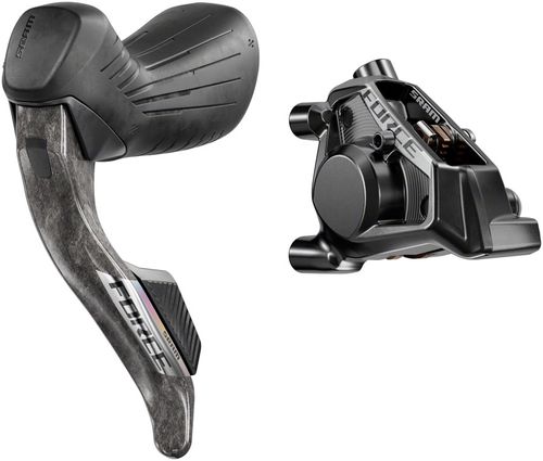SRAM Force eTap AXS HRD Shift/Brake Lever and Hydraulic Disc Caliper - Left/Front, Flat Mount 20mm Offset, 950mm Hose, Black, E1