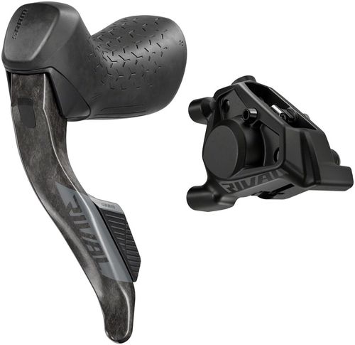 SRAM Rival eTap AXS HRD Shift/Brake Lever and Hydraulic Disc Caliper - Left/Front, Flat Mount 20mm Offset, 950mm Hose, Black, E1
