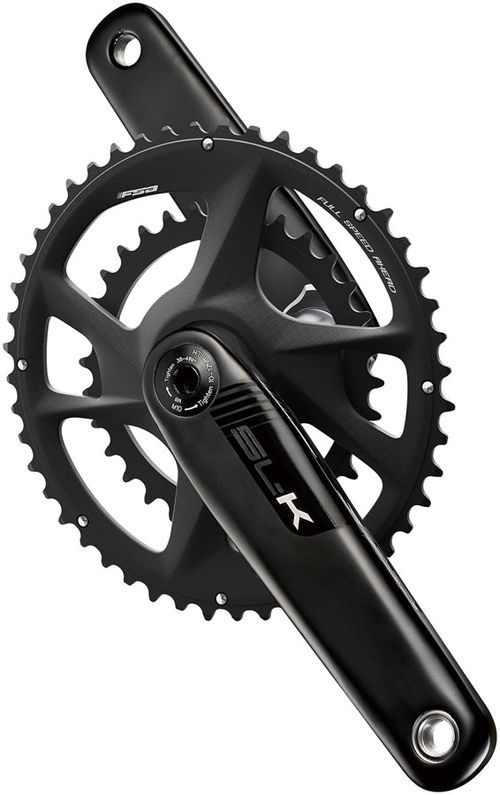 Full Speed Ahead SL-K 2x Modular Carbon Crankset - 175mm, For Shimano HG+ 12-Speed, 53/39t, DM/90 BCD, 30mm 386EVO Spindle, Black