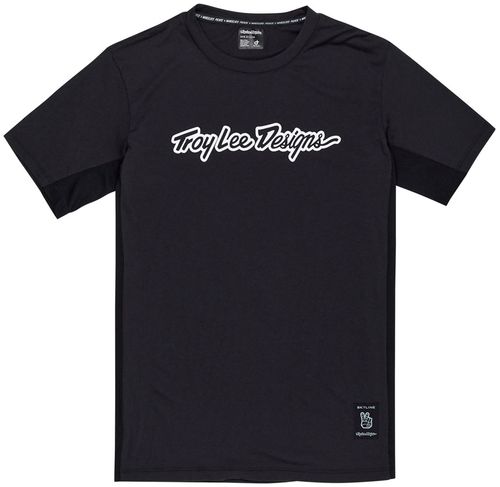 Troy Lee Designs Skyline Short Sleeve Ride Tee – Signature Black, Medium