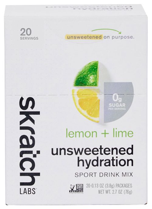 Skratch Labs Unsweetened Hydration Sport Drink Mix - Lemon + Lime, Single Serving 20-Pack