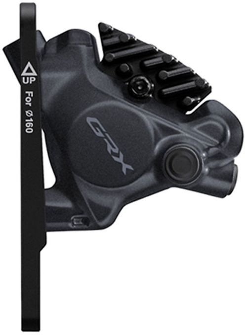 Shimano GRX BR-RX410 Hydraulic Disc Brake Caliper - Front, Flat-Mount, W/Bracket for 140/160mm Rotor (Assembled for 160mm), Black