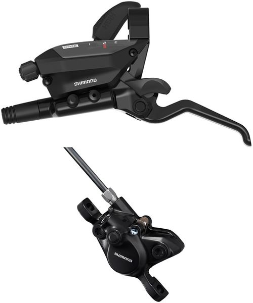 Shimano ST-EF515-L EZ Fire Plus Shift/Brake Lever with BR-MT200 Disc Brake Caliper - Left/Front, 3x Shift, Post Mount, 2-Piston,  Black