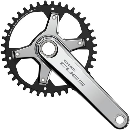 Shimano CUES FC-U6030-1 Crankset - 170mm, 9/10/11-Speed, 40t, Asymmetric 110 BCD, Silver