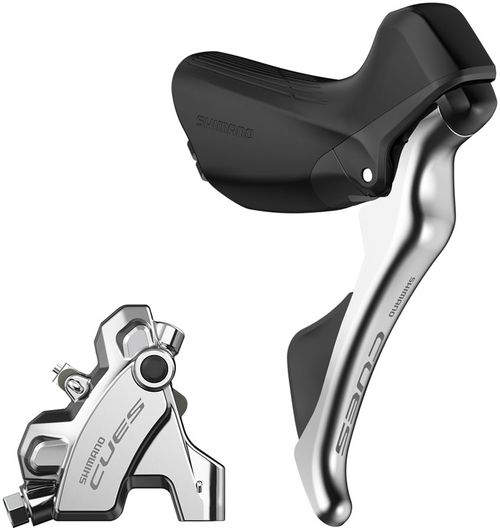 Shimano CUES ST-U6030 Shift/Brake Lever with BR-U6030 Hyd Disc Brake Caliper - Right/Rear, 10/11-Spd, Flat Mount, For 25mm Mount, Silver