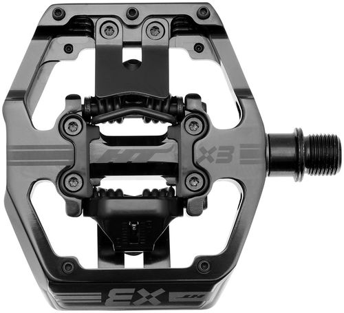 HT Components X3 Pedals - Dual Sided Clipless with Platform, Aluminum, 9/16", Stealth Black