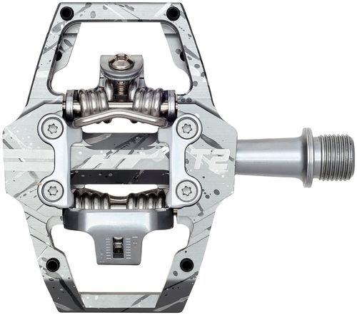 HT Components T2 Pedals - Dual Sided Clipless with Platform, Aluminum, 9/16", Grey Camo