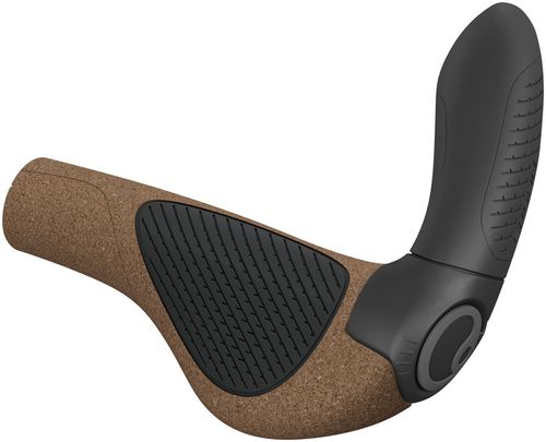Ergon GP4 Evo BioKork Grips - Lock-On, Small, Black/Tan